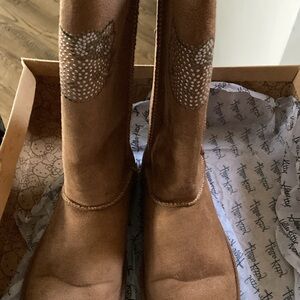 Hello Kitty Brown Suede Embellished Boots